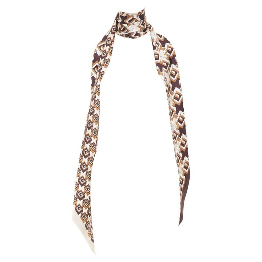 Gucci 2018 Brown Silk G Monogram Scarf